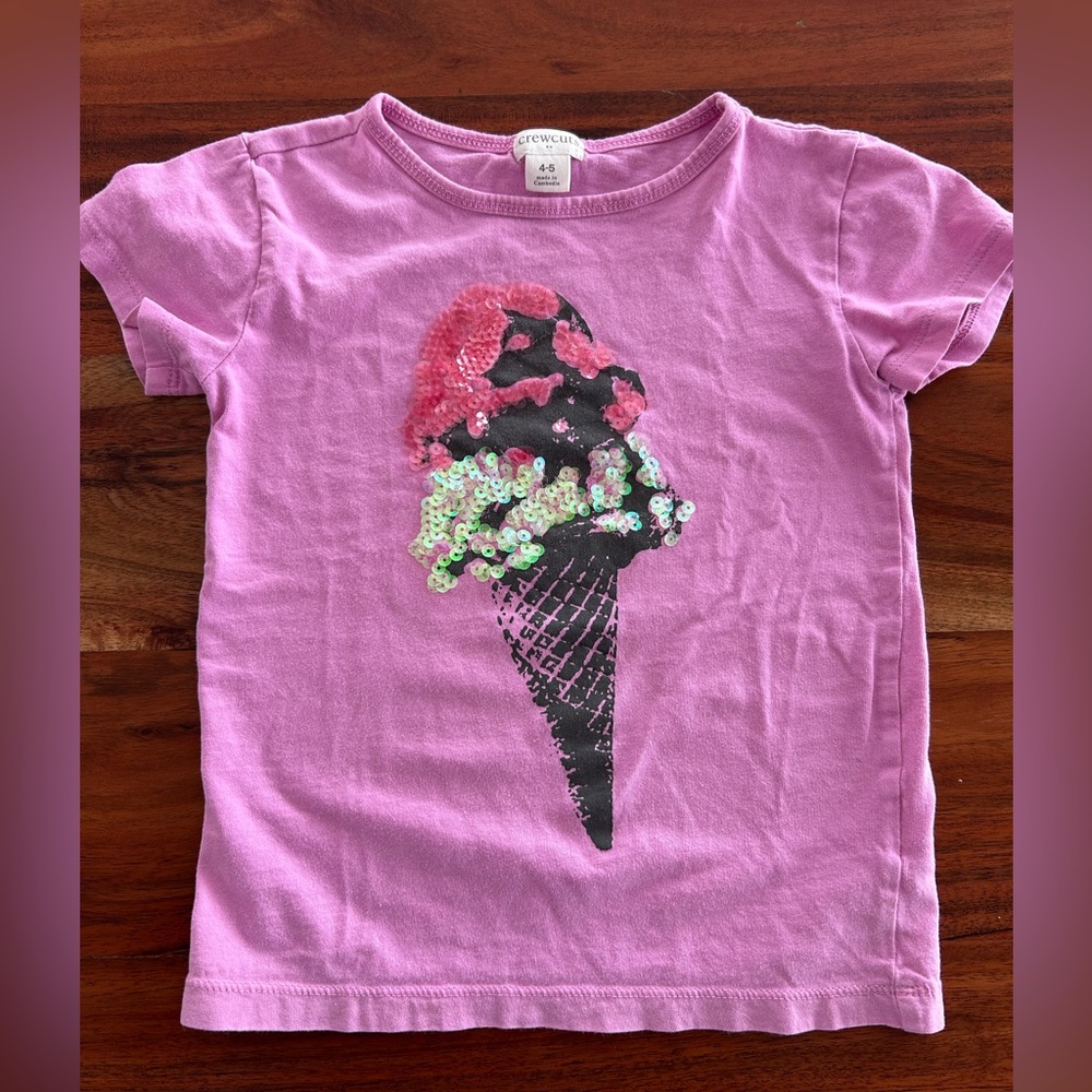 Crewcuts Ice Cream Cone Sequin T-shirt. 5T